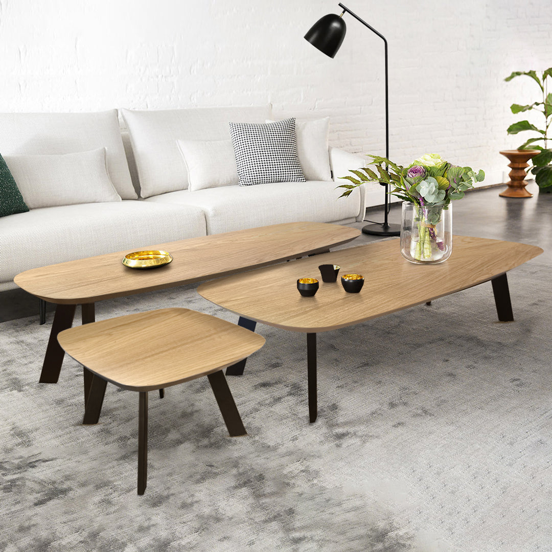 Set Mesas Maite Roble americano x 3